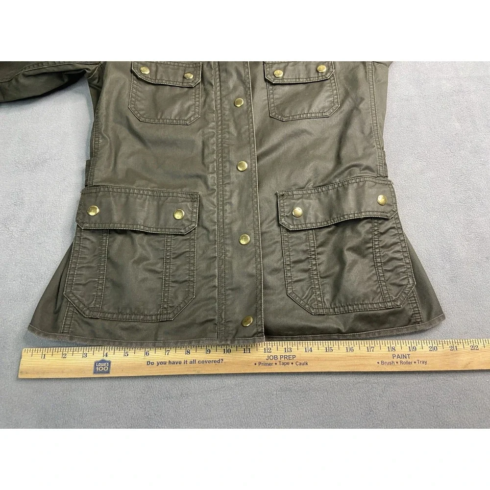 J‎ Crew Jacket Womens Medium Green Waxed The Downtown Outdoors Military Grunge